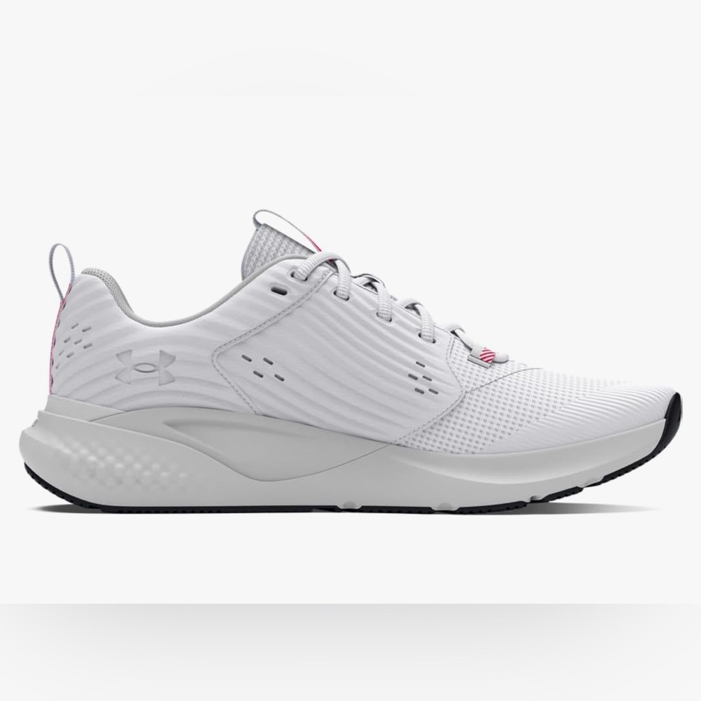 Under Armour Men’s Charged Commit Trainer 4 Sneaker White/Gray/Red Size 14 - Picture 2 of 12